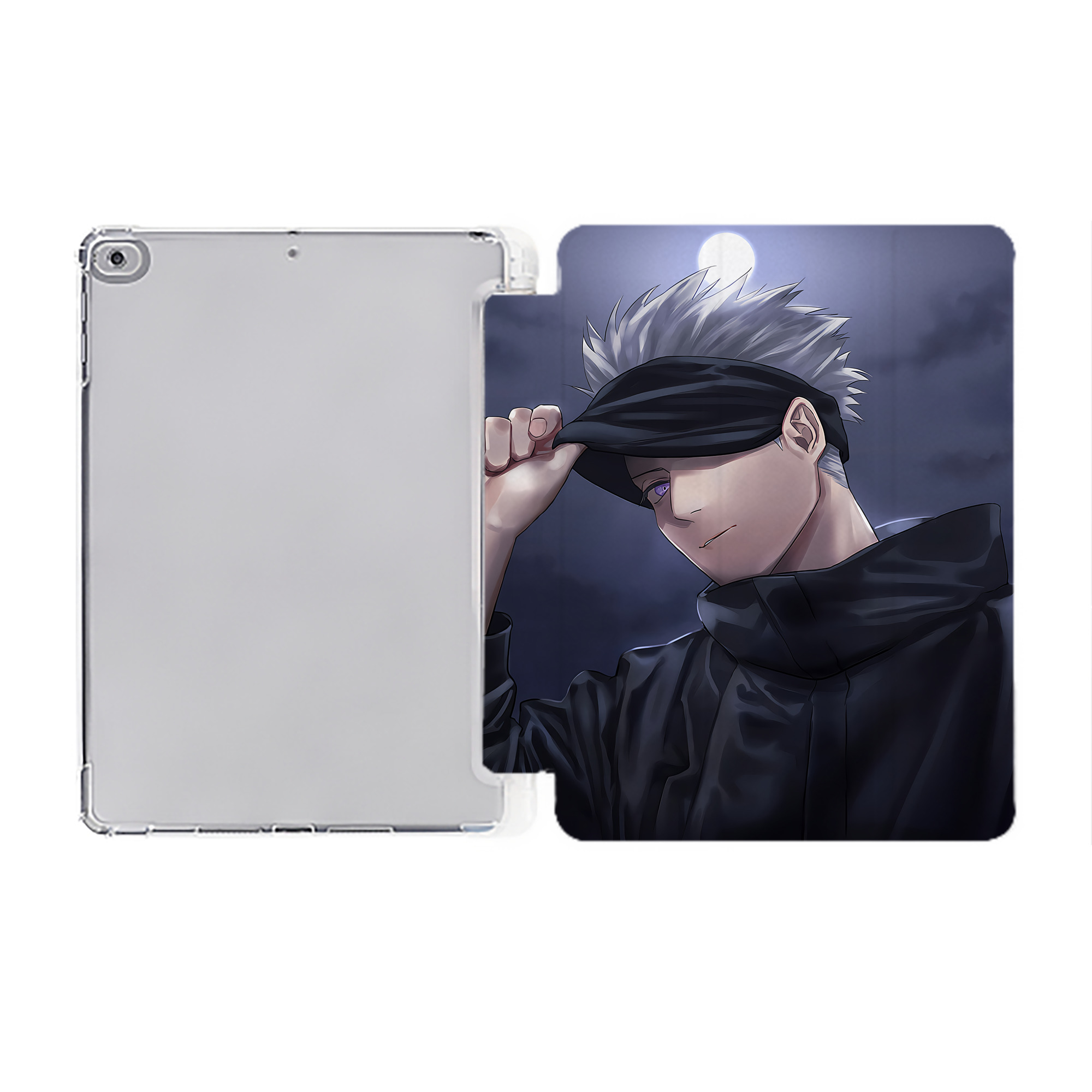 （画像用） 呪術廻戦 Jujutsu Kaisen IPad ケース ペン収納付き 三つ折りスタンド PUレザー×シリコン 対応機種9.5/10.5/10.9インチ
